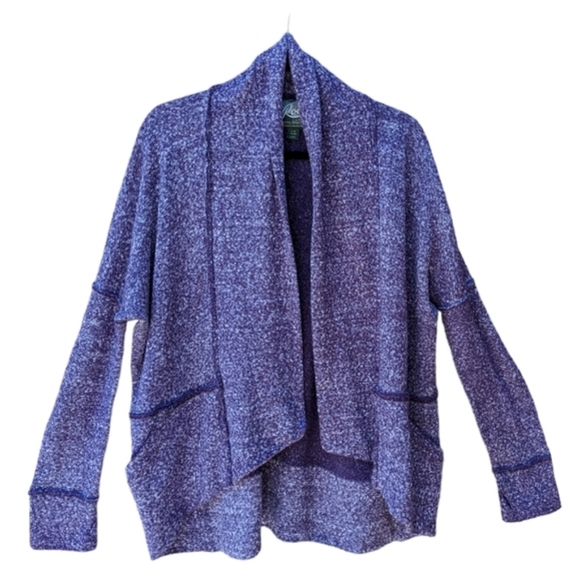 Roots asymmetrical. blue/grey open cardigan with pockets and thumb holes - Picture 5 of 5